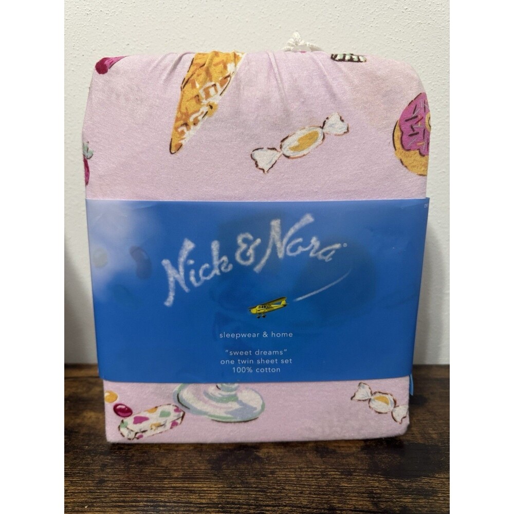 NEW Vintage Nick and Nora Cotton Knit Rare Sweet Dreams Twin Sheet Set Retired